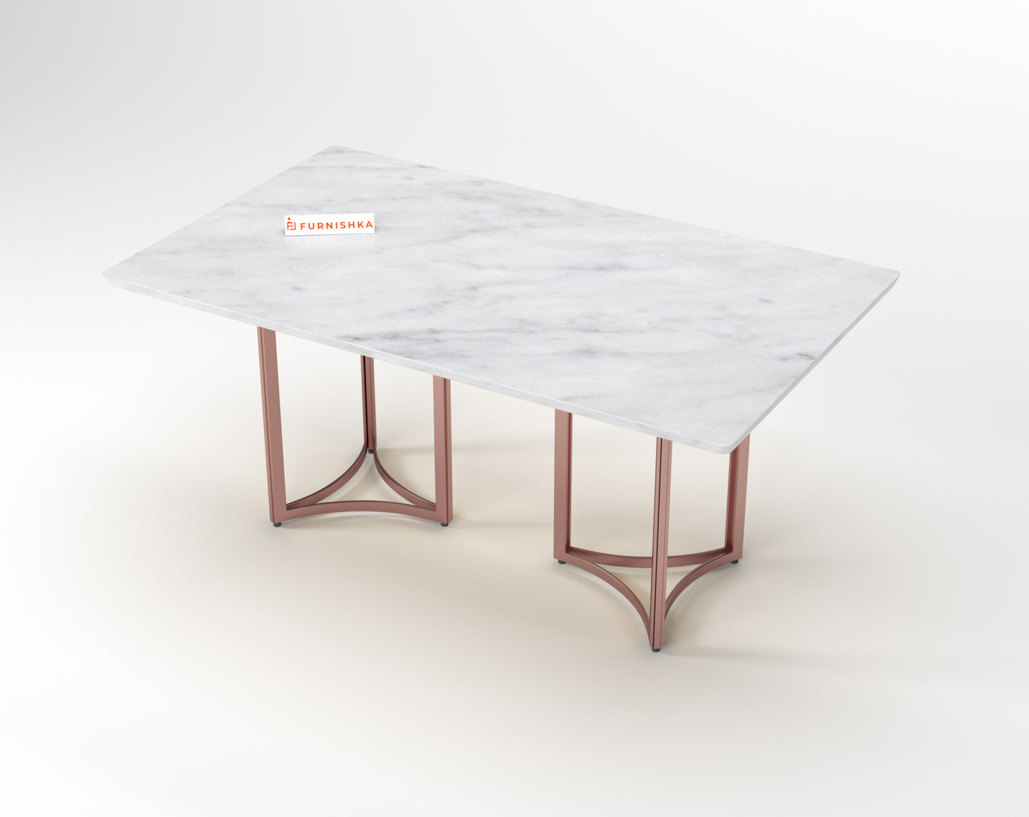 Nexus Dining Table 6 Seater Rose Gold Base - Furnishka