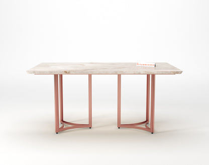 Nexus Dining Table 6 Seater Rose Gold Base - Furnishka
