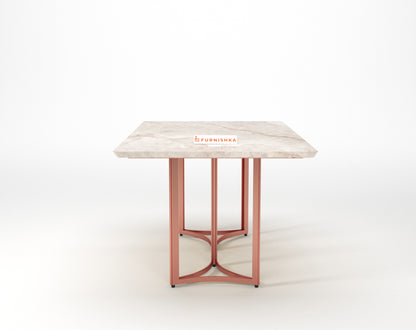 Nexus Dining Table 6 Seater Rose Gold Base - Furnishka