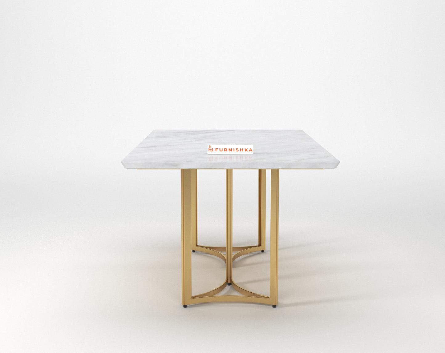 Nexus Dining Table with Indian Banswara Marble Top - 4 Seater - Furnishka 