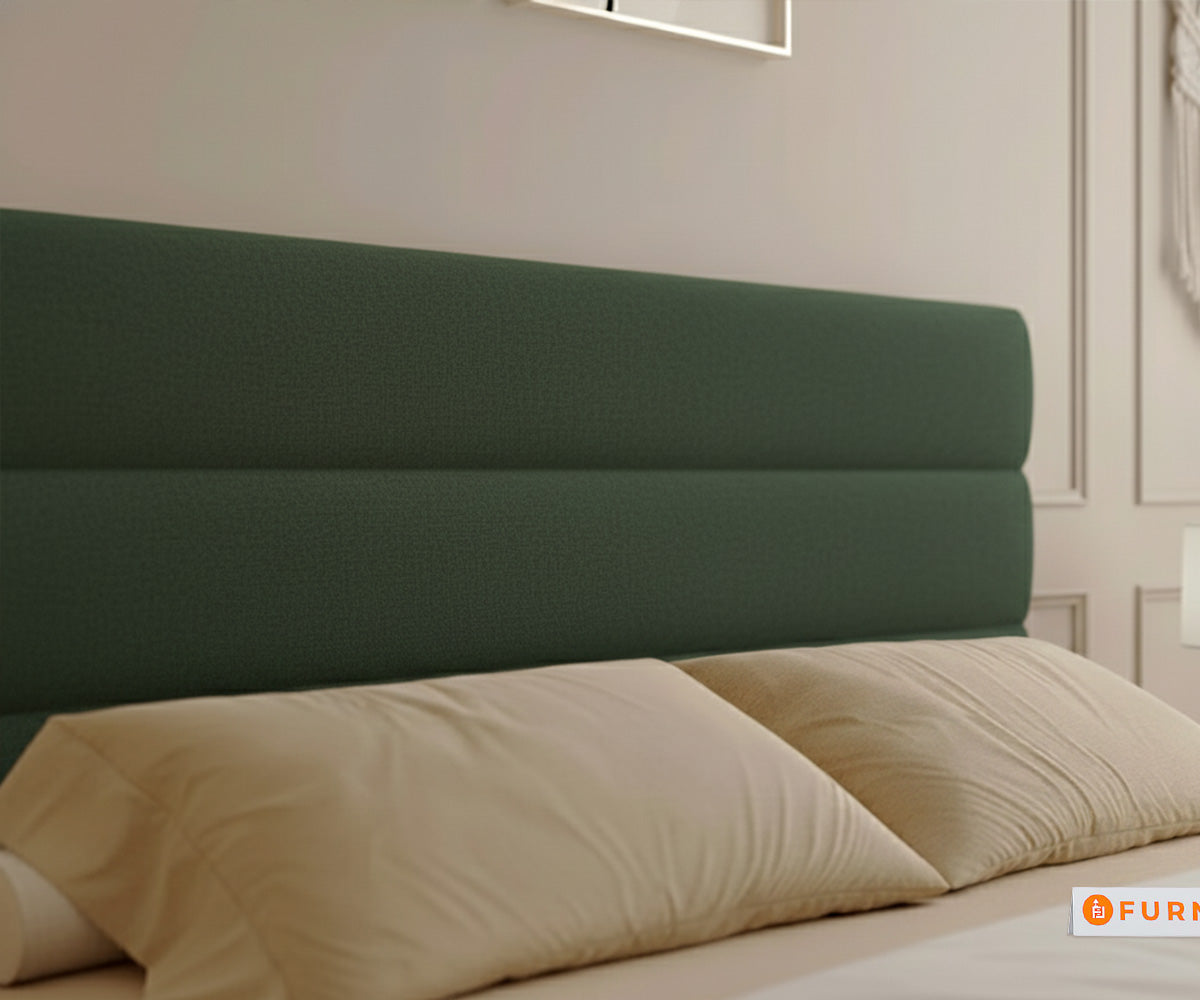 Niva Real Teak Wood Hydraulic Bed Queen Size Pine Green - Furnishka 