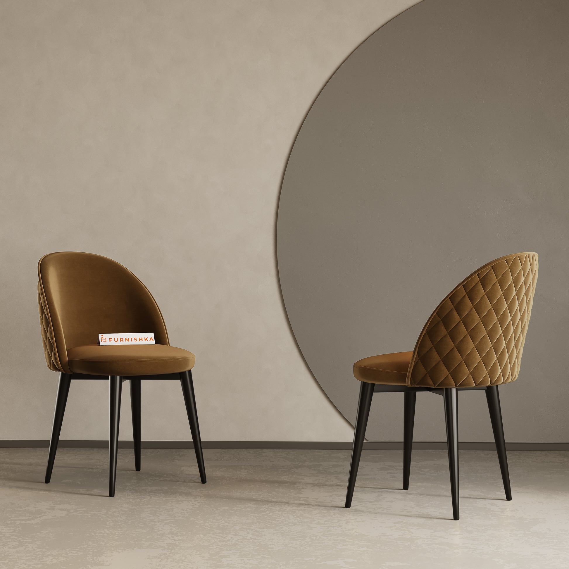 Noel Dining Chair With Black Leg Brown - Furnishka 