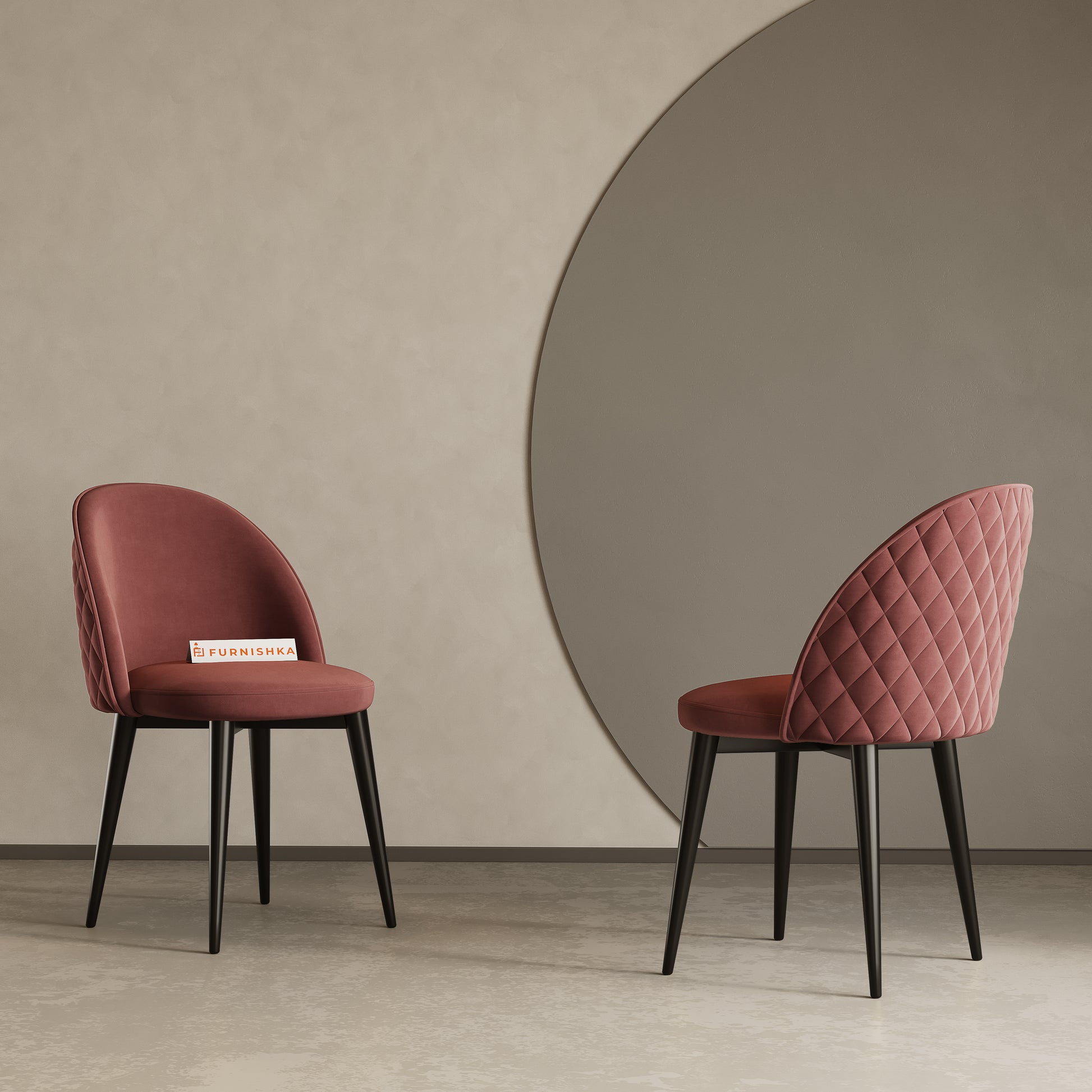 Noel Dining Chair With Black Leg Flamingo Pink - Furnishka 