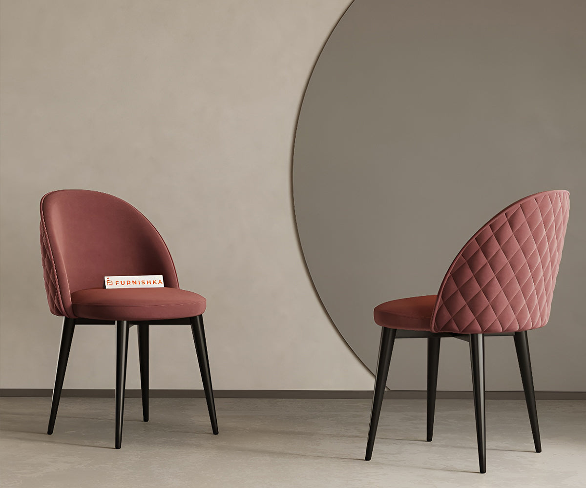 Noel Dining Chair With Black Leg Flamingo Pink - Furnishka