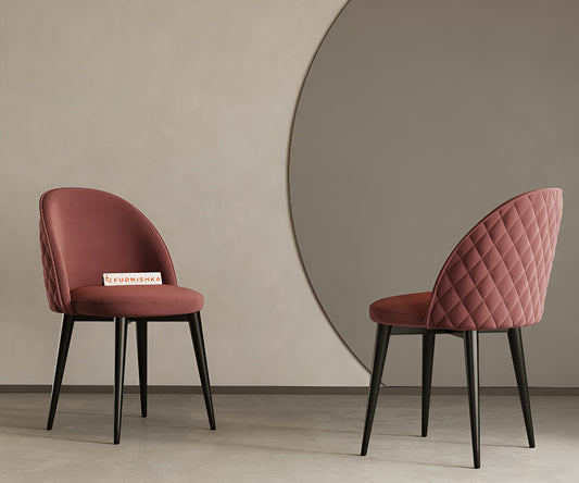 Noel Dining Chair With Black Leg Flamingo Pink - Furnishka 