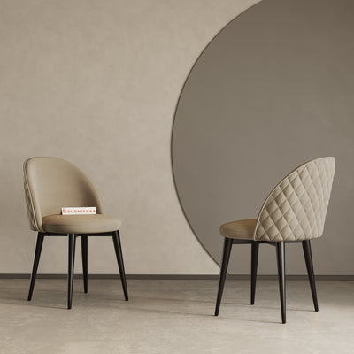 Noel Dining Chair With Black Leg Light Beige