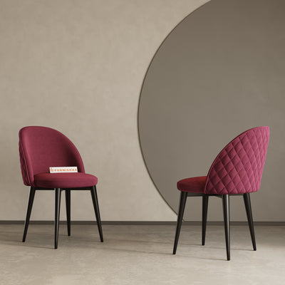 Noel Dining Chair With Black Leg Red Wine