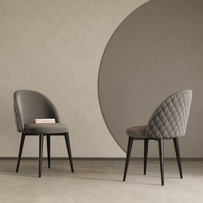 Noel Dining Chair With Black Leg Space Grey