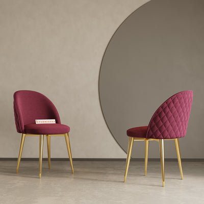 Noel Dining Chair With Gold Leg Red Wine