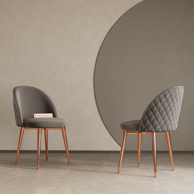 Noel Dining Chair With Rose Glod Leg Space Grey