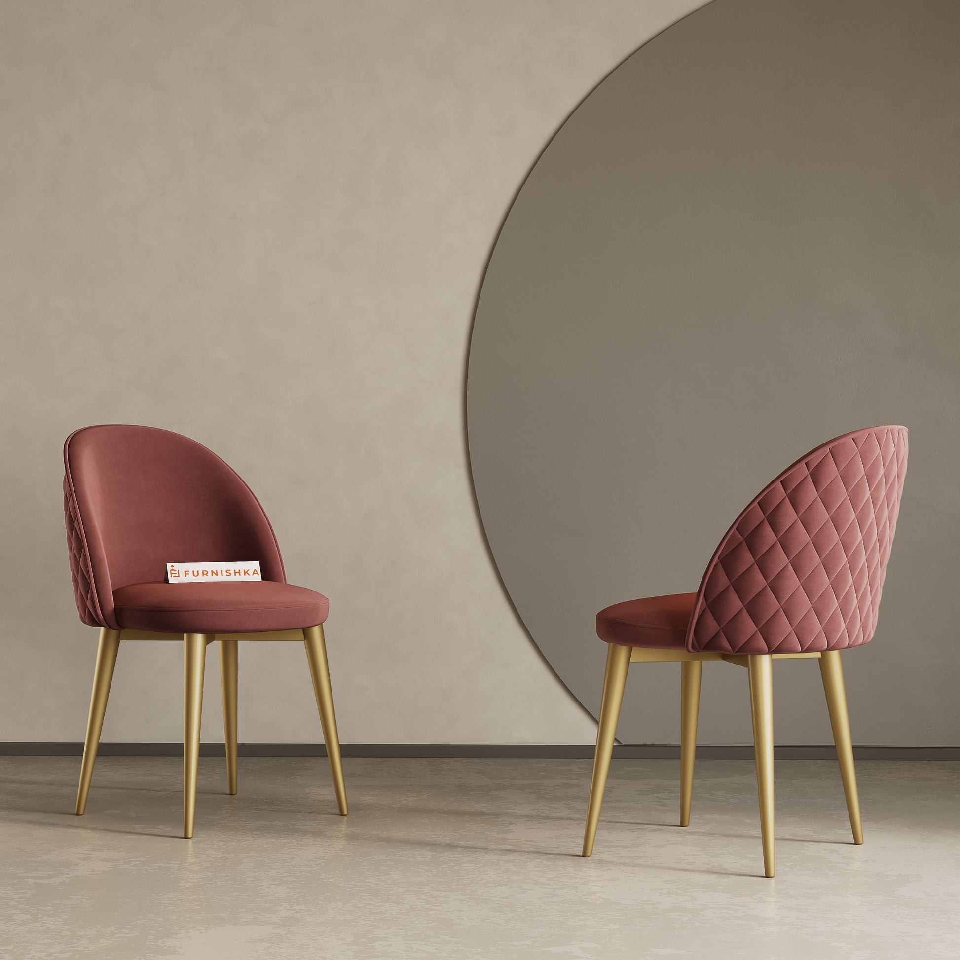 Noel Dining Chair With powder coating Leg - flamingo pink - Furnishka 