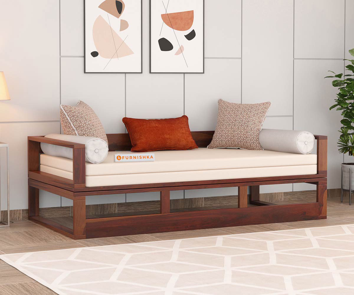 Noel Sheesham Wood Sofa Cum Bed Queen size - Furnishka 
