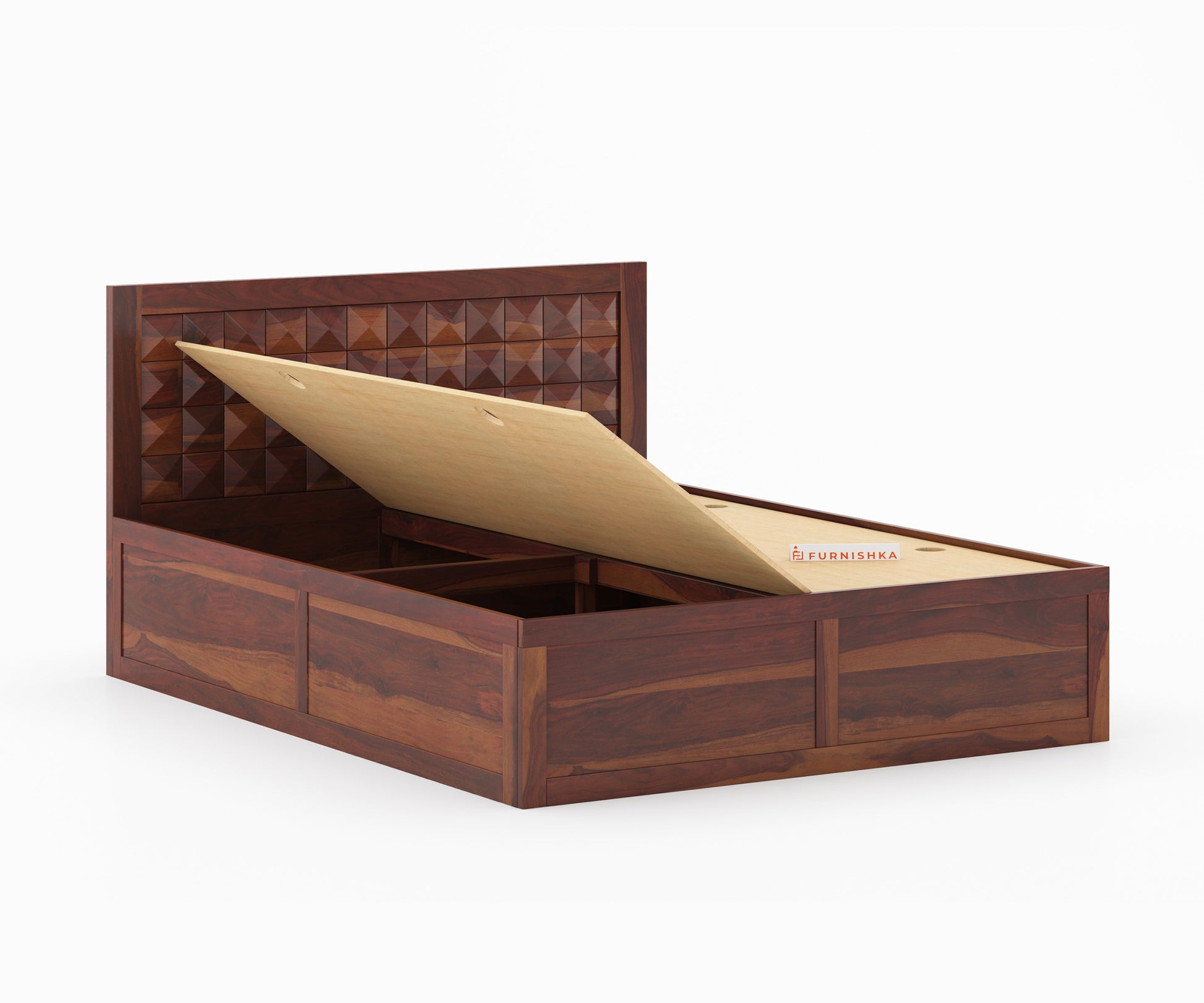 Nova Box Bed in Sheesham - King Size - Furnishka 