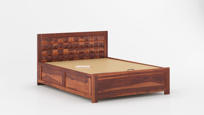 Nova Hydraulic Bed in Sheesham-King Size - Furnishka 