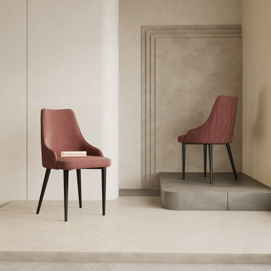 Nyla Dining Chair With Black Leg-Flamingo pink - Furnishka