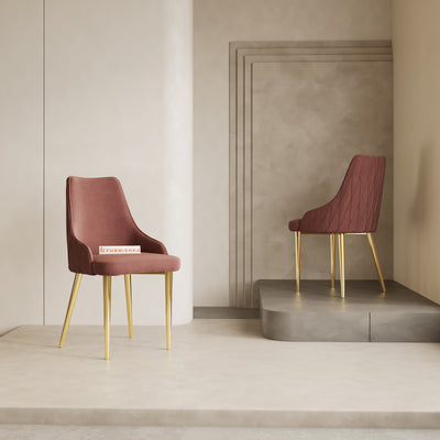 Nyla Dining Chair With Gold Leg - flamingo pink
