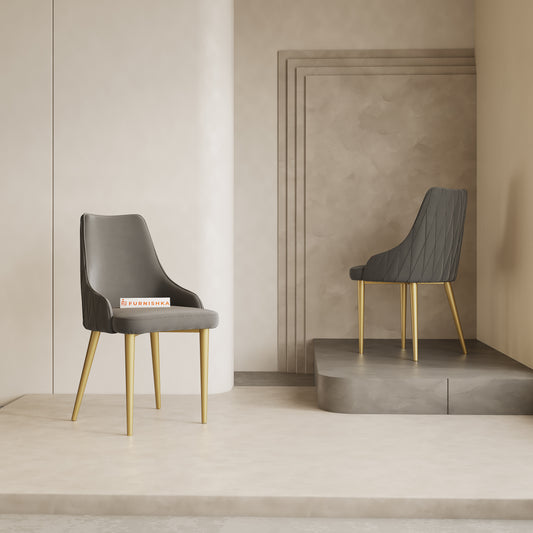 Nyla Dining Chair With powder coating Leg-space grey - Furnishka