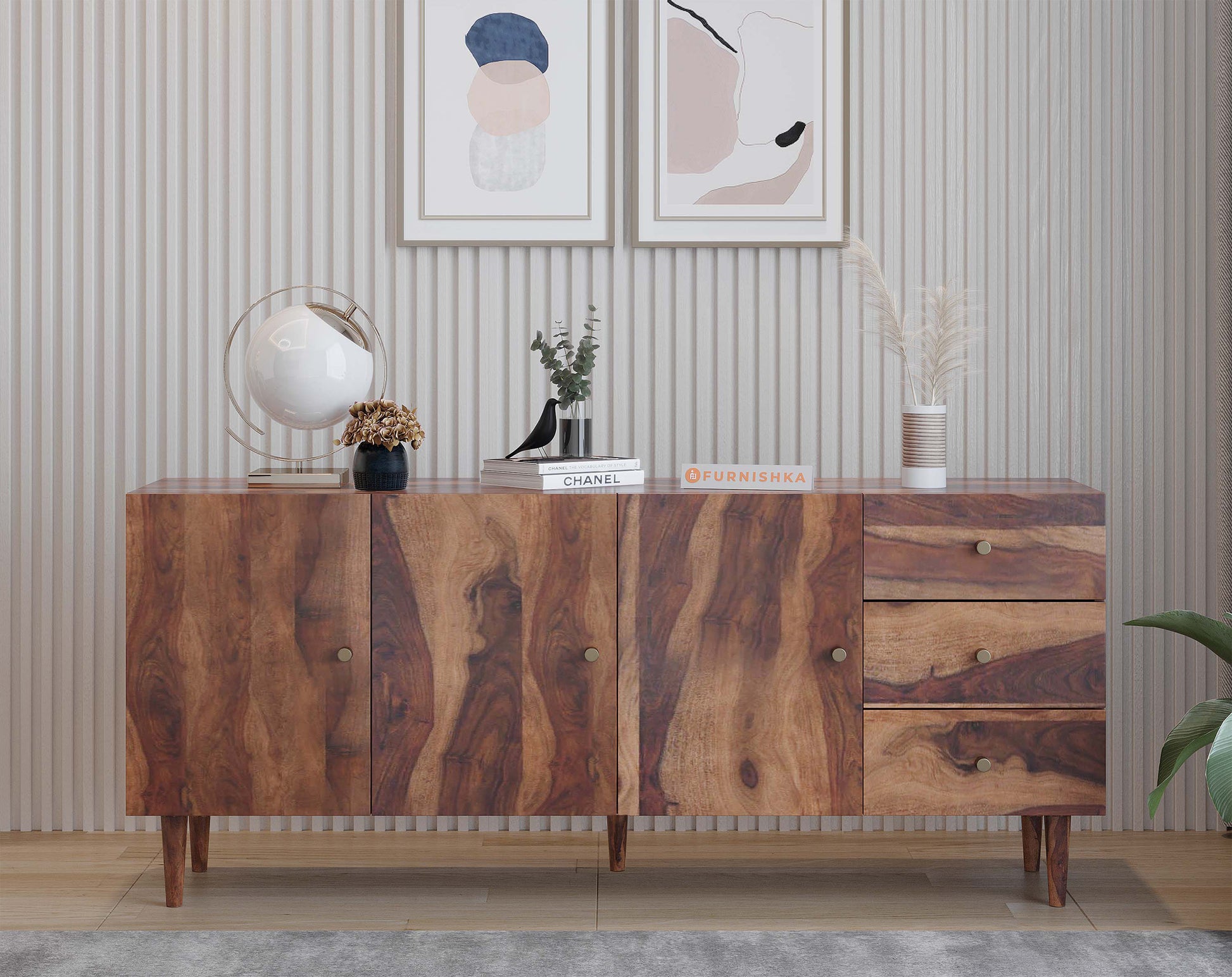 OG Toshi Sideboard With 3 shutters and 3 drawers in Sheesham - Furnishka 