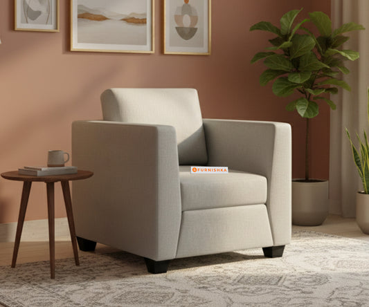Oliver 1 Seater Sofa Light Beige - Furnishka