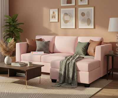 Oliver 2 Seater Sectional Sofa - RHS Flamingo Pink