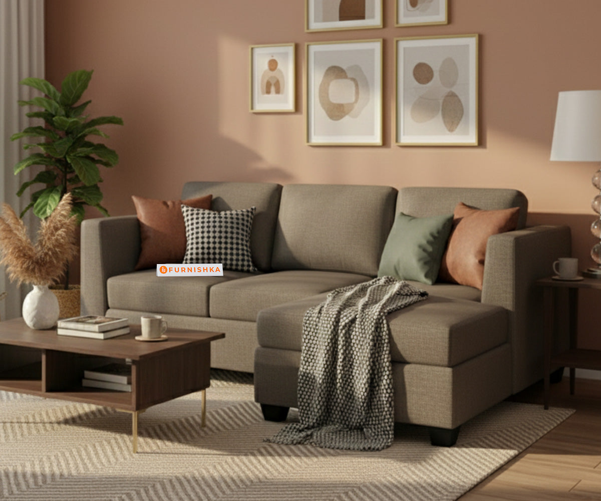Oliver 2 Seater Sectional Sofa - RHS trout grey - Furnishka 