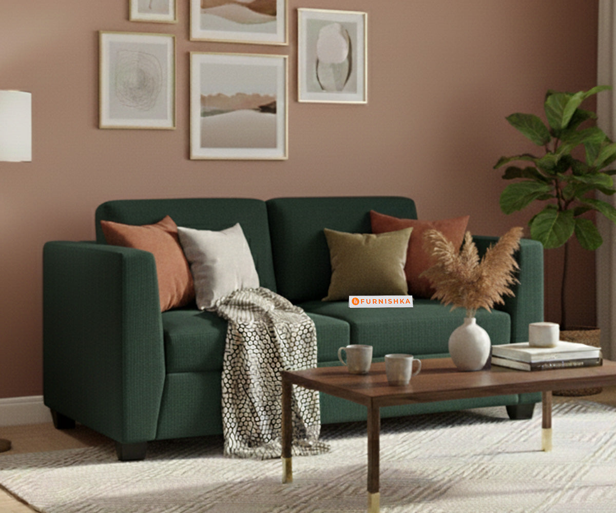 Oliver 2 Seater Sofa Pine Green - Furnishka 