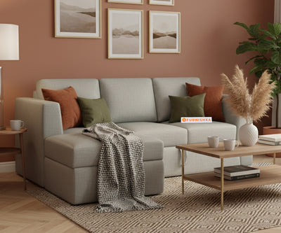 Oliver 2 Seater Sofa cum Bed - LHS Light Beige