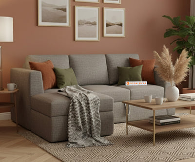 Oliver 2 Seater Sofa cum Bed - LHS trout grey