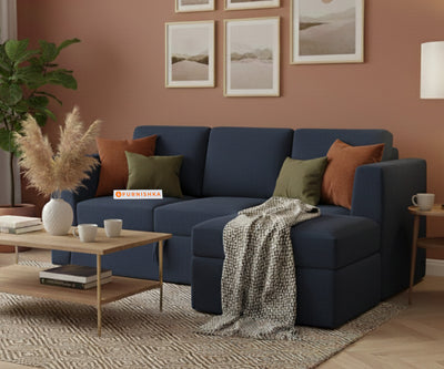 Oliver 2 Seater Sofa cum Bed - RHS Persian Blue