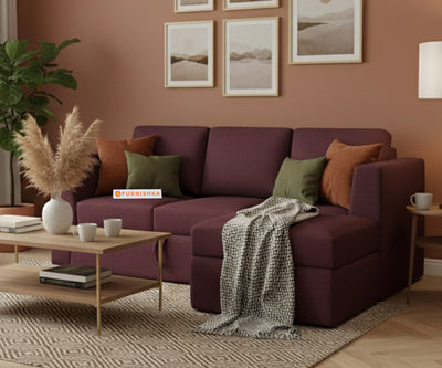 Oliver 2 Seater Sofa cum Bed - RHS Red Wine