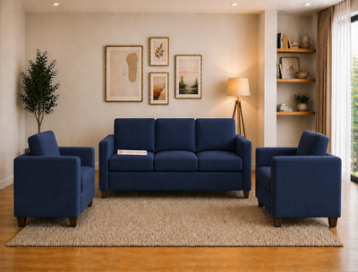 Oliver 3+1+1 Seater Sofa Set Persian Blue
