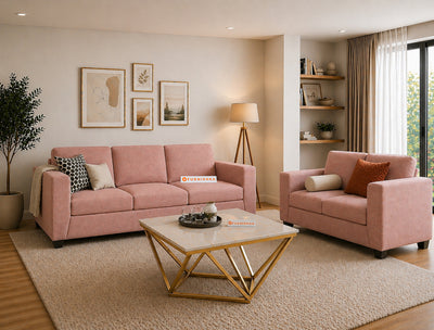 Oliver 3+2 Seater Sofa Set Flamingo Pink