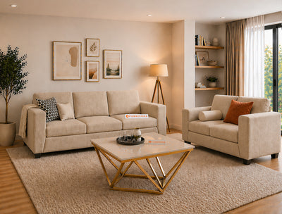 Oliver 3+2 Seater Sofa Set Light Beige