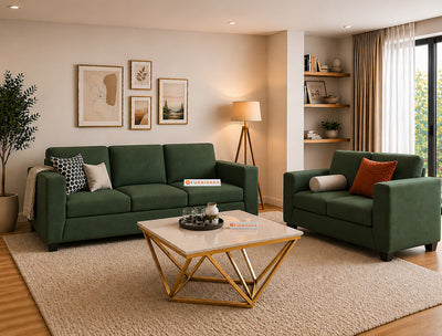 Oliver 3+2 Seater Sofa Set Pine Green