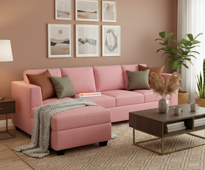 Oliver 3 Seater Sectional Sofa - LHS Flamingo Pink