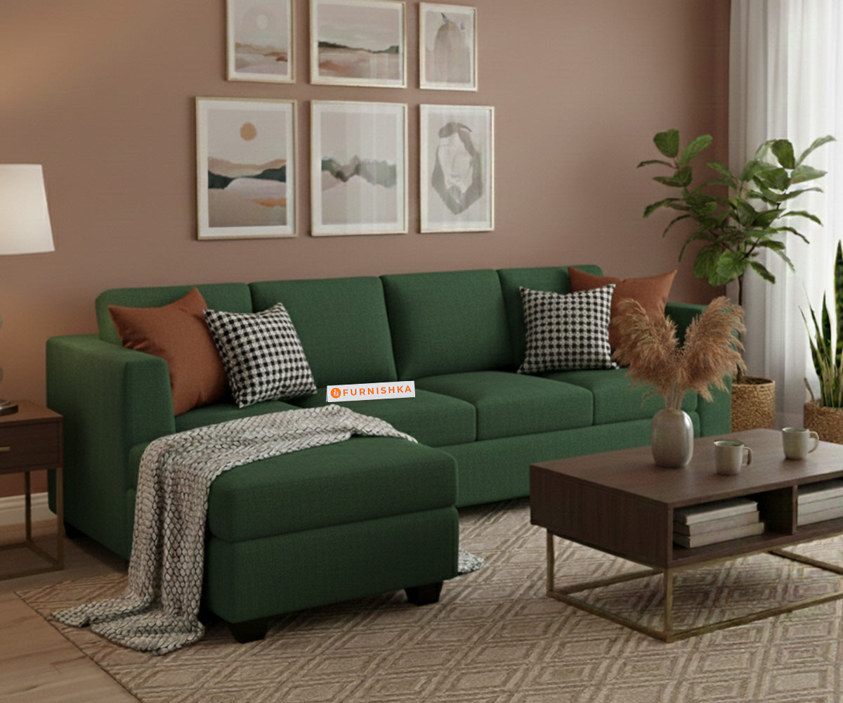 Oliver 3 Seater Sectional Sofa - LHS Pine Green - Furnishka 