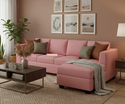 Oliver 3 Seater Sectional Sofa - RHS Flamingo Pink