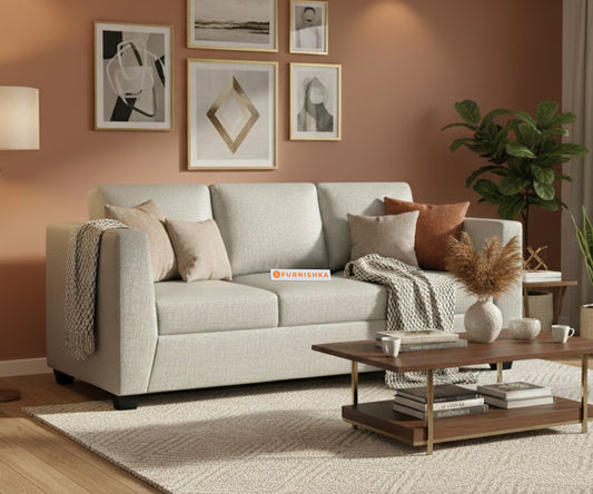 Oliver 3 Seater Sofa Light Beige - Furnishka