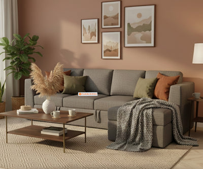 Oliver 3 Seater Sofa cum Bed - RHS Trout grey