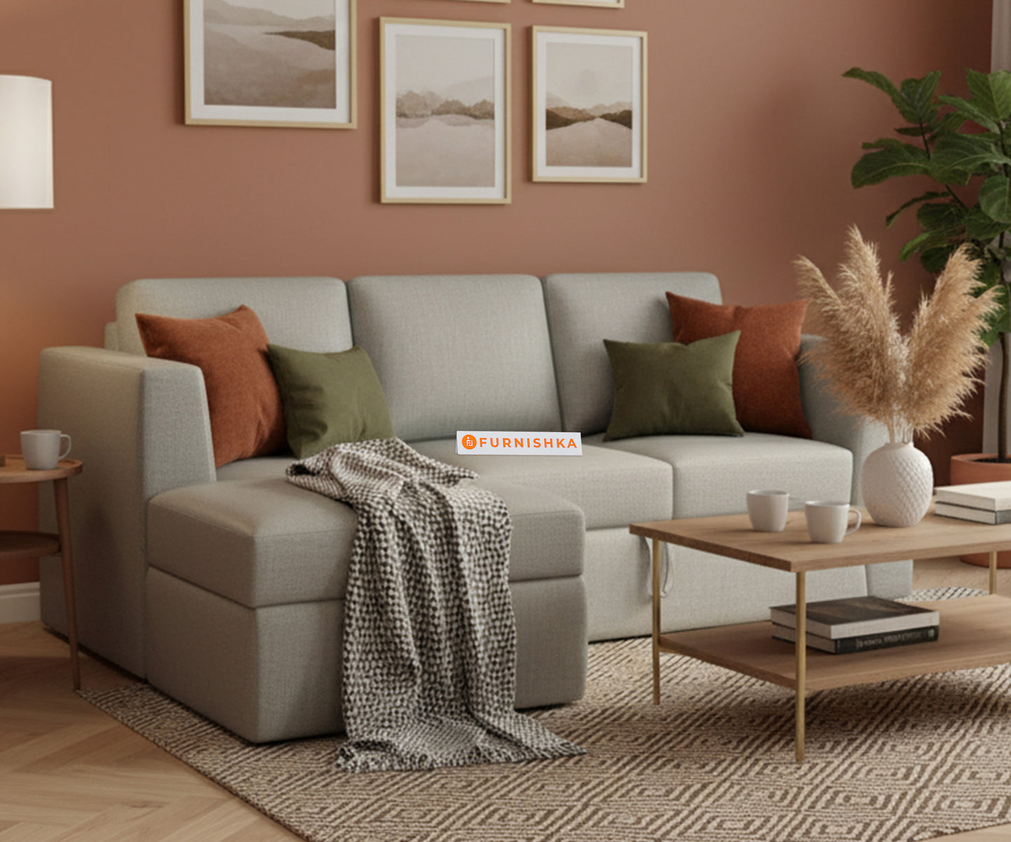 Oliver 2 Seater Sofa cum Bed - LHS