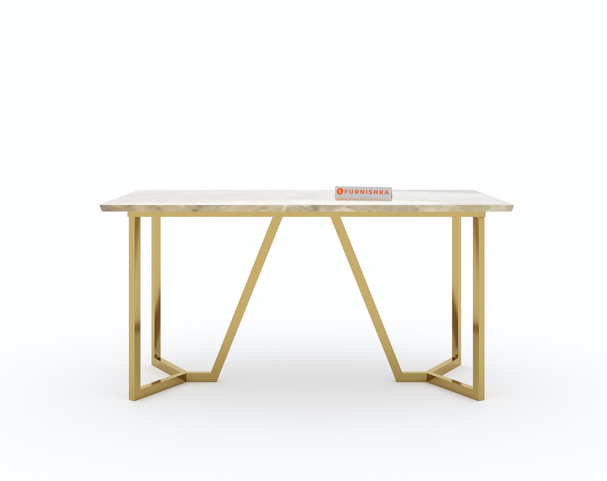 Olzaa 4 Seater Marble Top Dining Table with Australian Onyx - Furnishka 