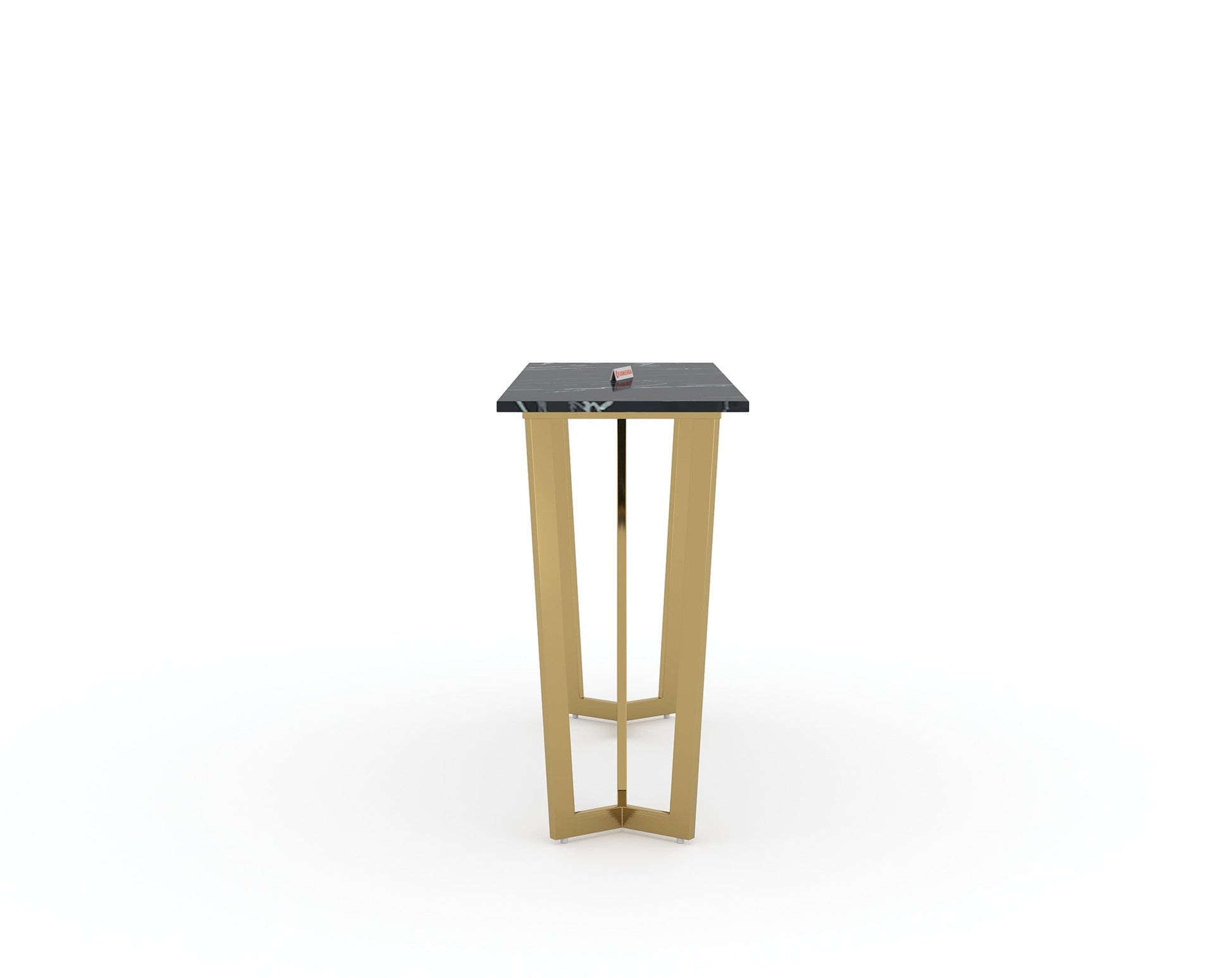 Olzaa Console Table with Black Engineered Marble Top - Furnishka 