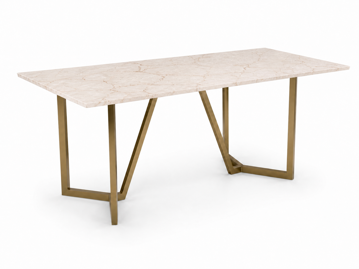 Olzaa Dining Table 6 Seater PVD Gold Base - Furnishka