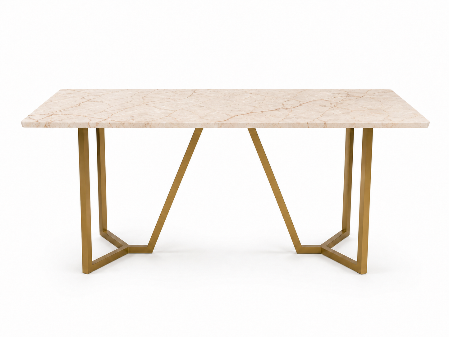 Olzaa Dining Table 6 Seater PVD Gold Base - Furnishka