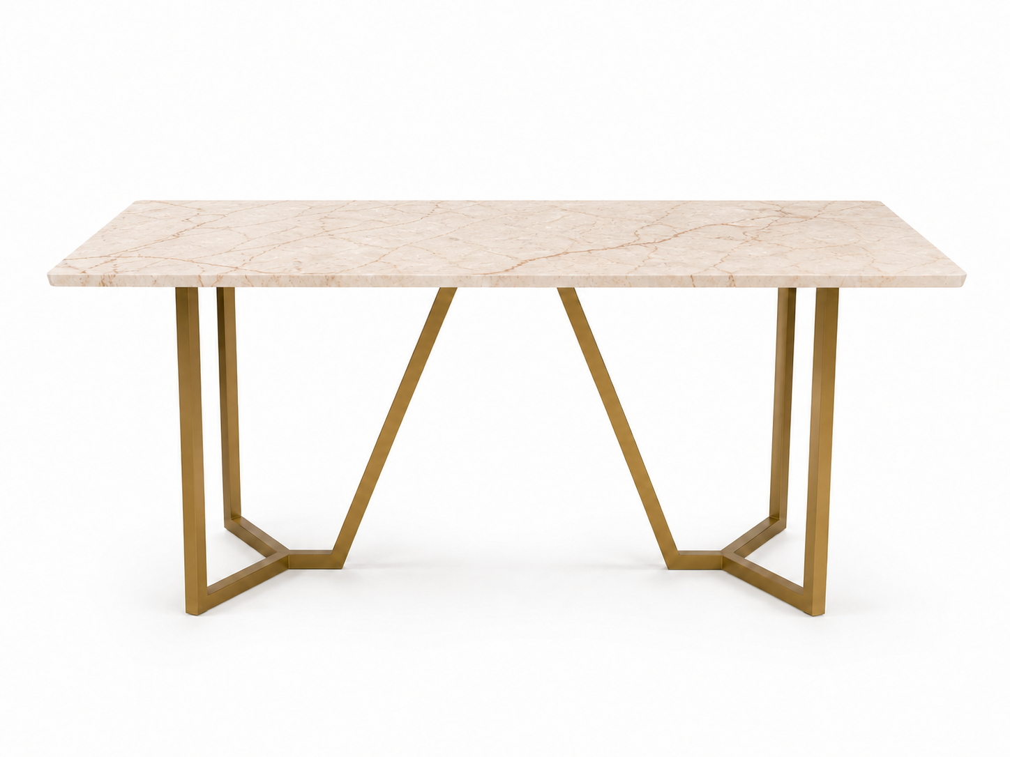 Olzaa Dining Table 6 Seater PVD Gold Base - Furnishka