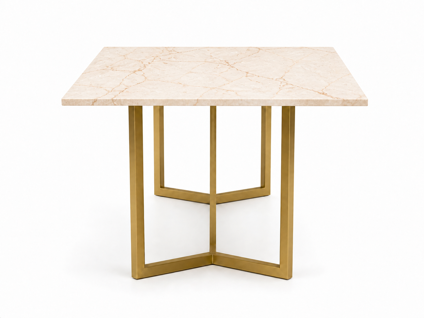 Olzaa Dining Table 6 Seater PVD Gold Base - Furnishka