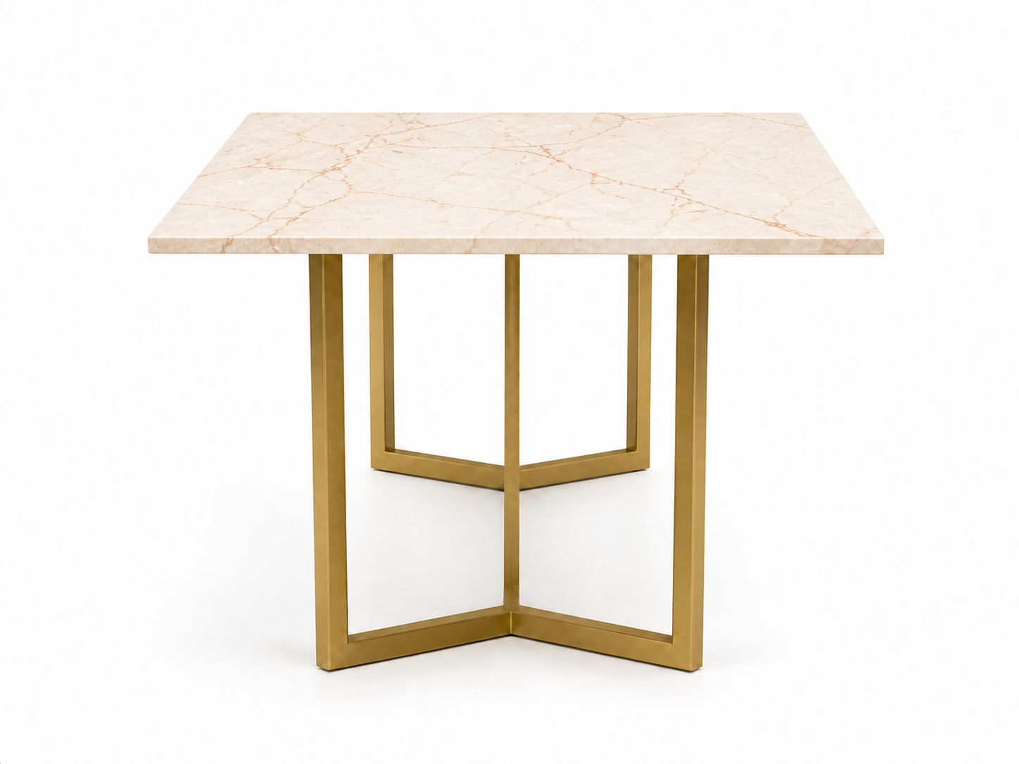 Olzaa Dining Table 6 Seater PVD Gold Base - Furnishka