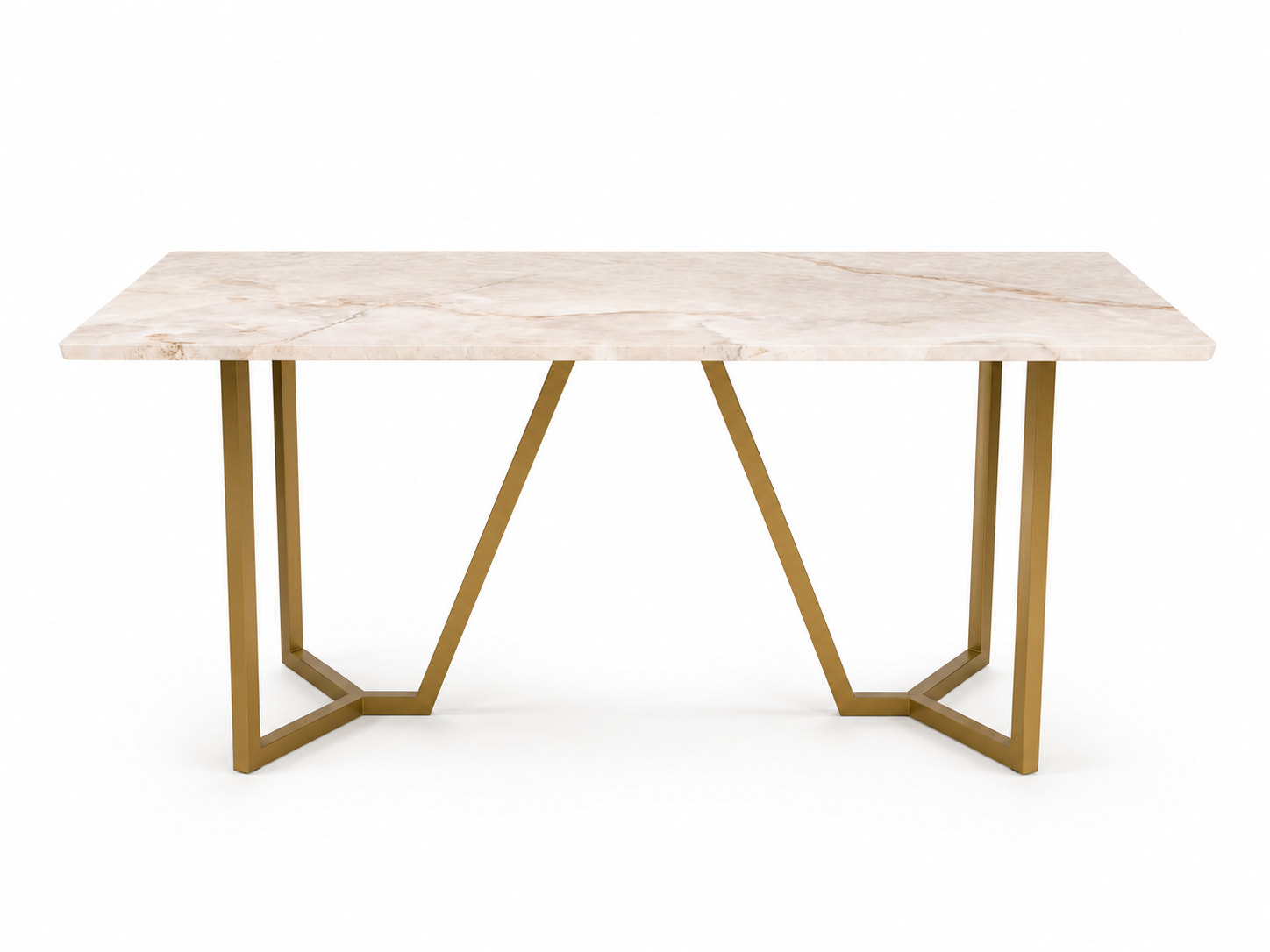 Olzaa Dining Table 6 Seater PVD Gold Base - Furnishka