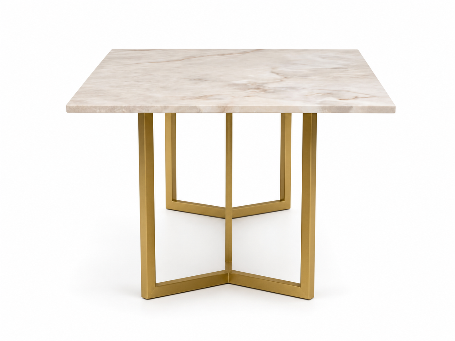 Olzaa Dining Table 6 Seater PVD Gold Base - Furnishka