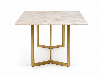 Olzaa Dining Table 6 Seater PVD Gold Base - Furnishka